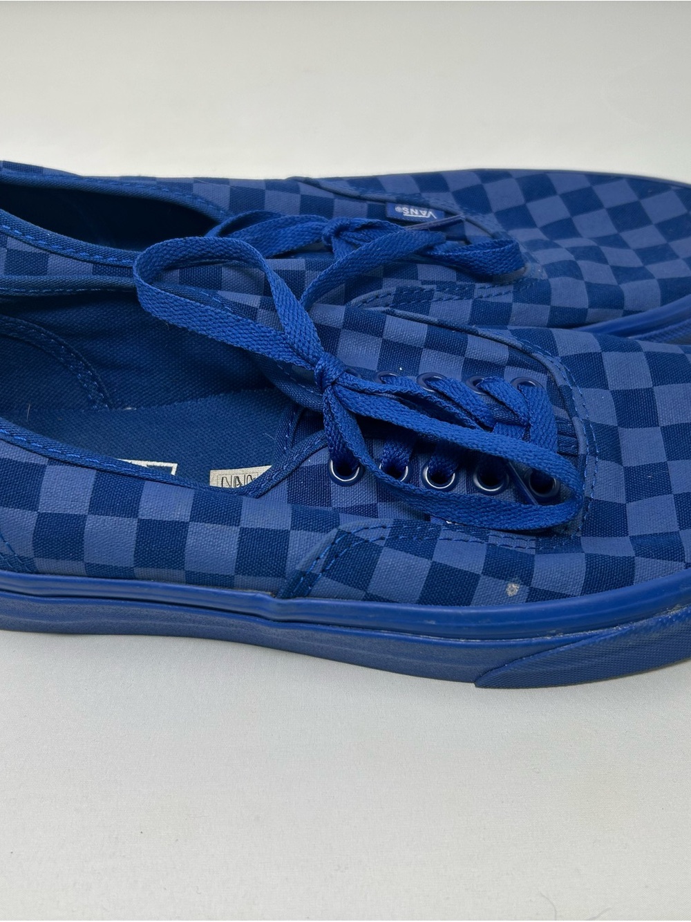 Vans Blue Checkerboard Canvas Low-Top Sneakers